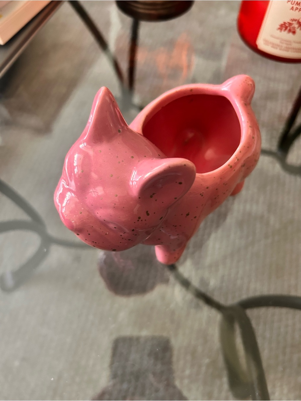 Pink Ceramic Cat Planter - Brand